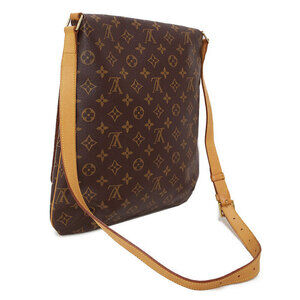Louis Vuitton Shoulder Leather Monogram Brown Musette Bag